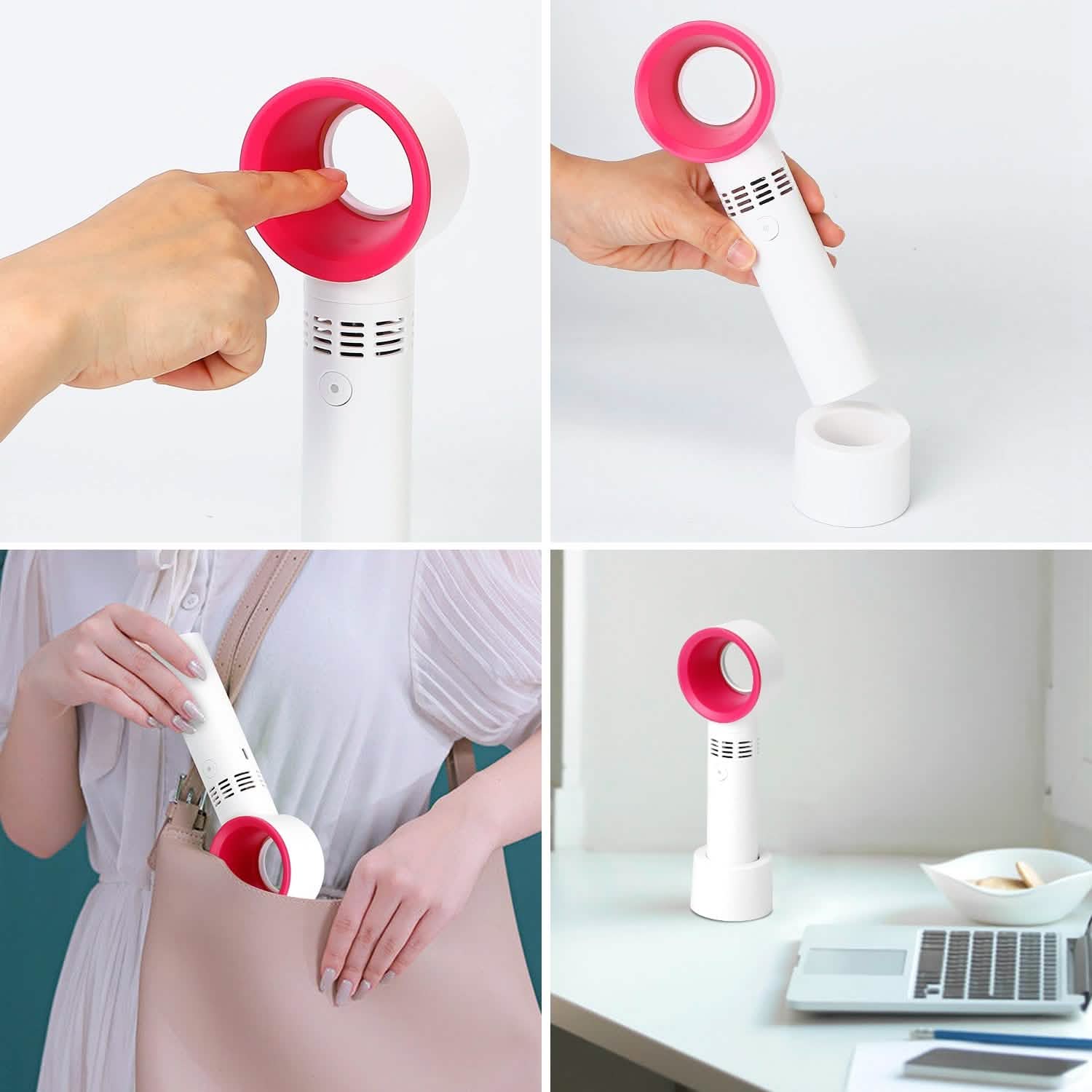 Portable Handheld Bladeless Fan Household Appliances - Tophatter Daily Deals