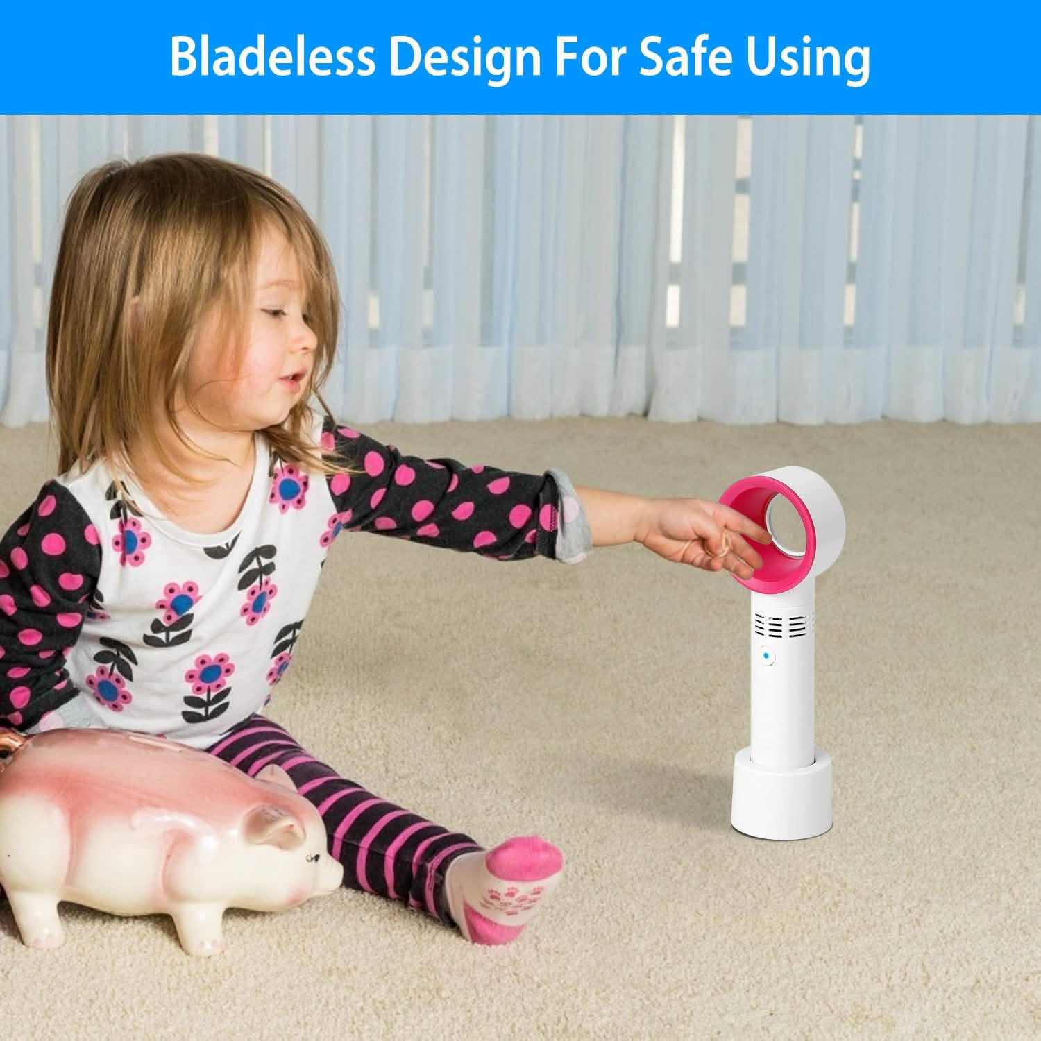 Portable Handheld Bladeless Fan Household Appliances - Tophatter Daily Deals