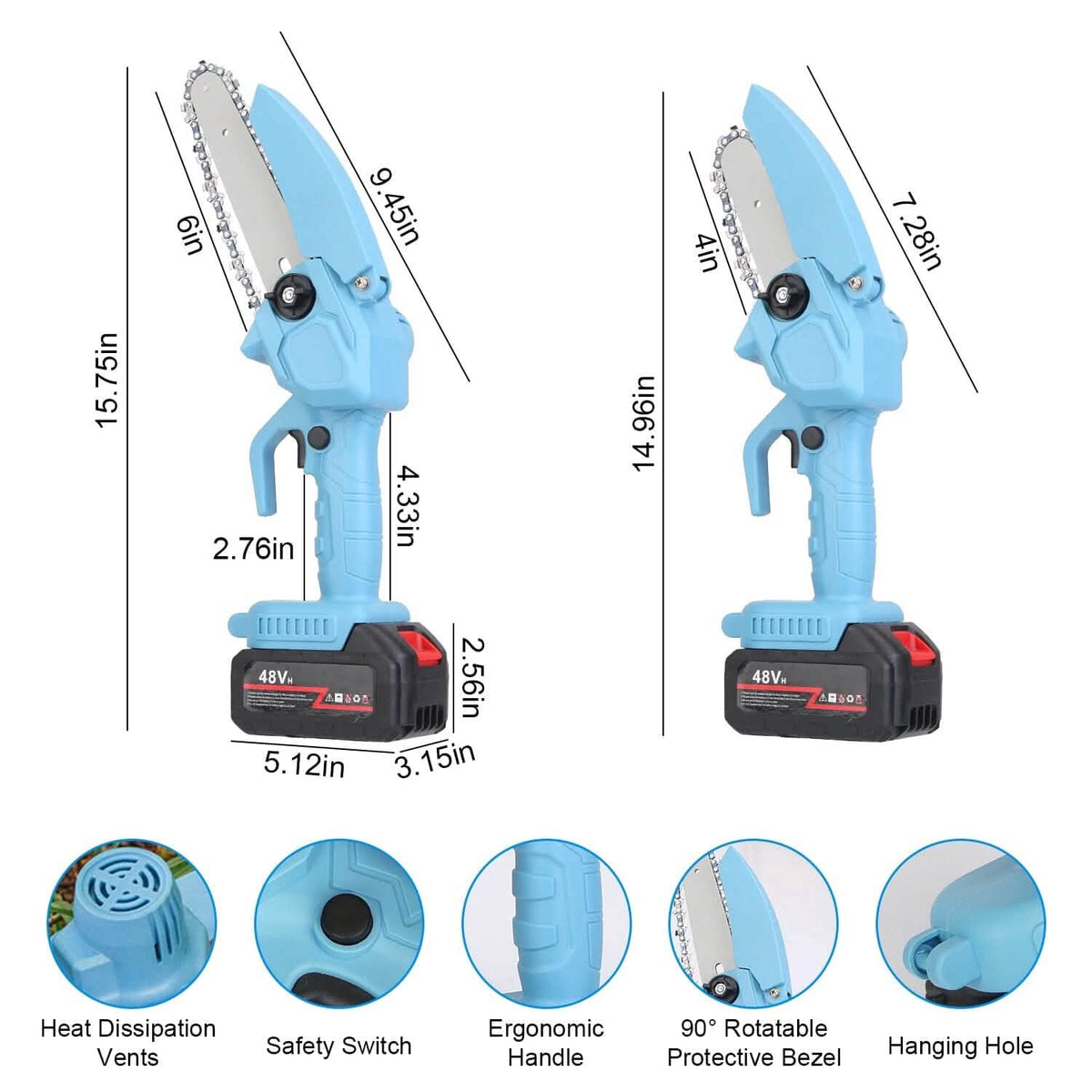 Portable Handheld Cordless Small Chain Saw Battery Powered Home Improvement - Tophatter Daily Deals