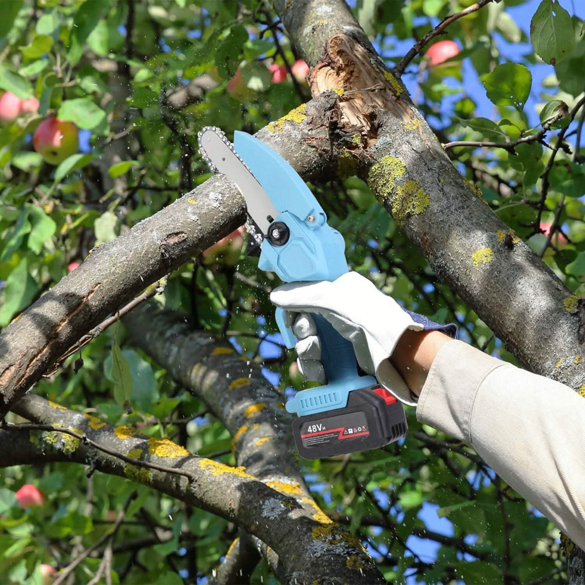 Portable Handheld Cordless Small Chain Saw Battery Powered Home Improvement - Tophatter Daily Deals