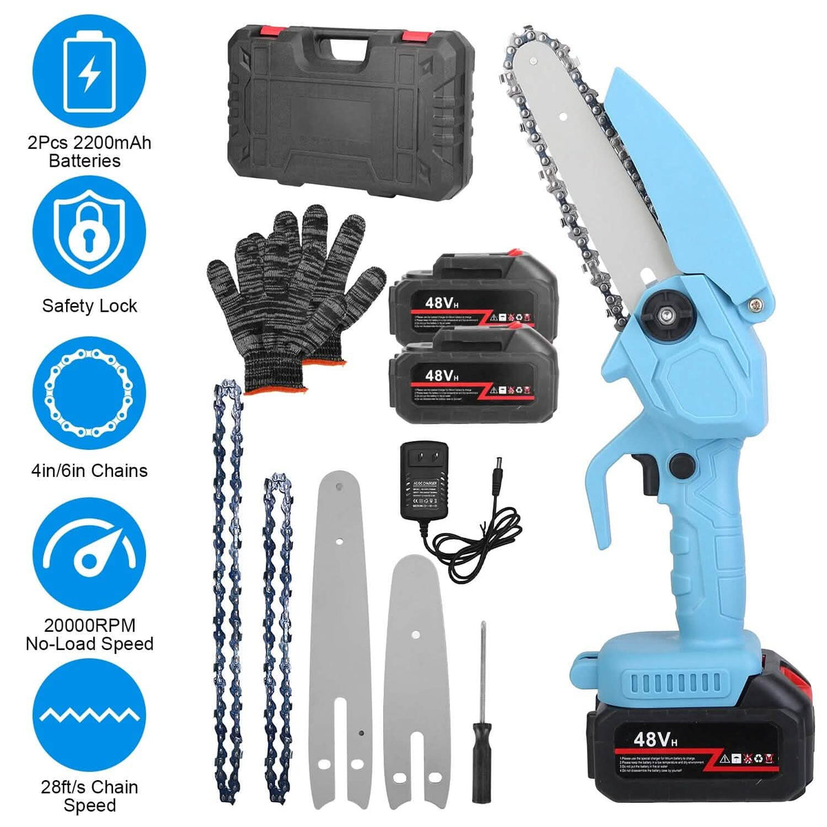 Portable Handheld Cordless Small Chain Saw Battery Powered Home Improvement - Tophatter Daily Deals