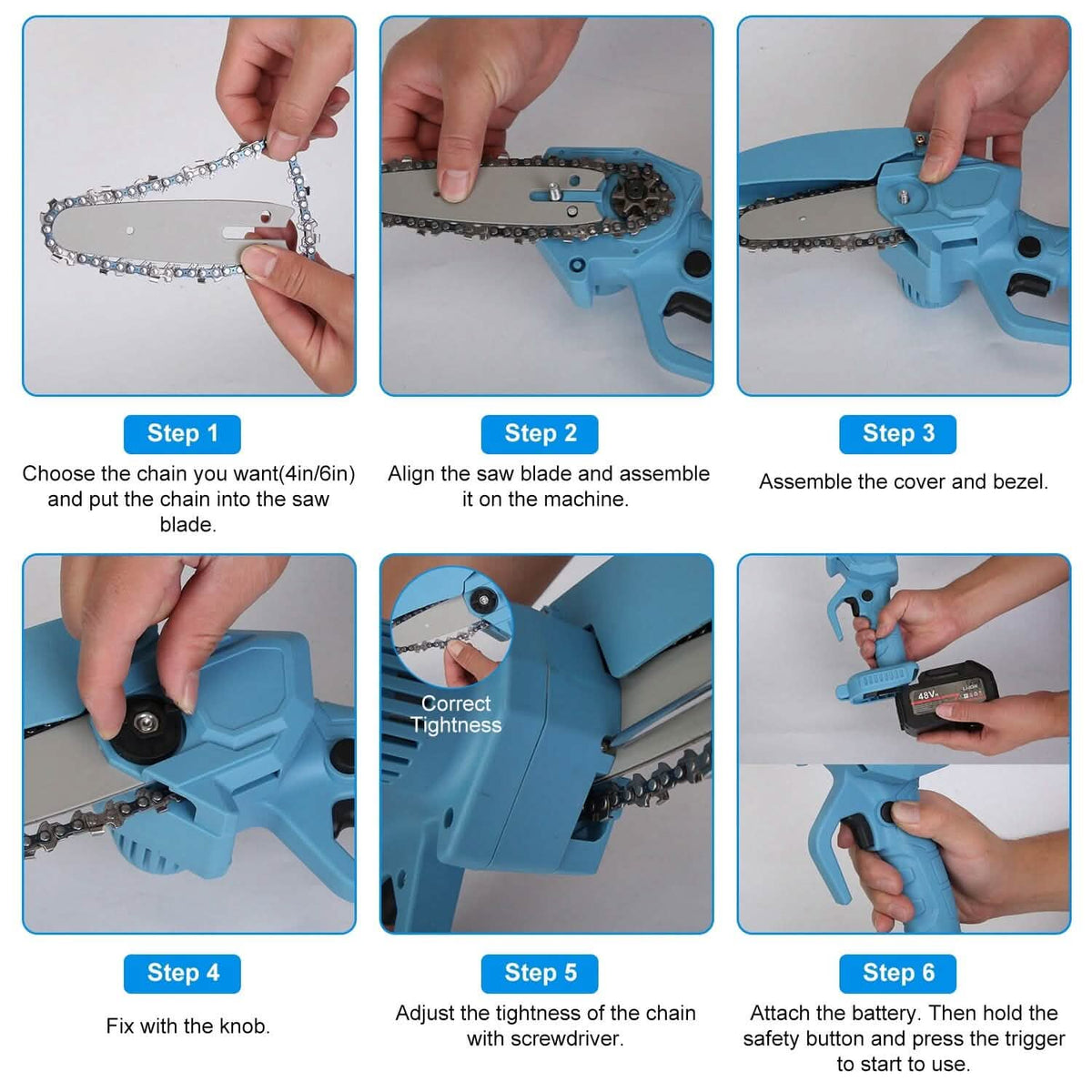 Portable Handheld Cordless Small Chain Saw Battery Powered Home Improvement - Tophatter Daily Deals