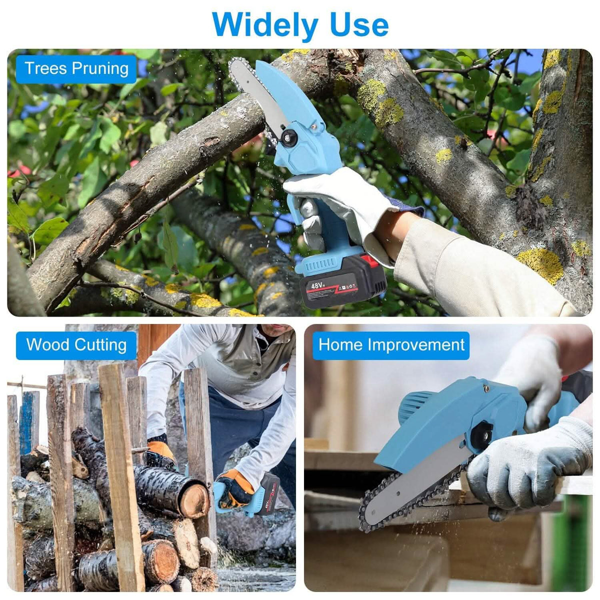 Portable Handheld Cordless Small Chain Saw Battery Powered Home Improvement - Tophatter Daily Deals