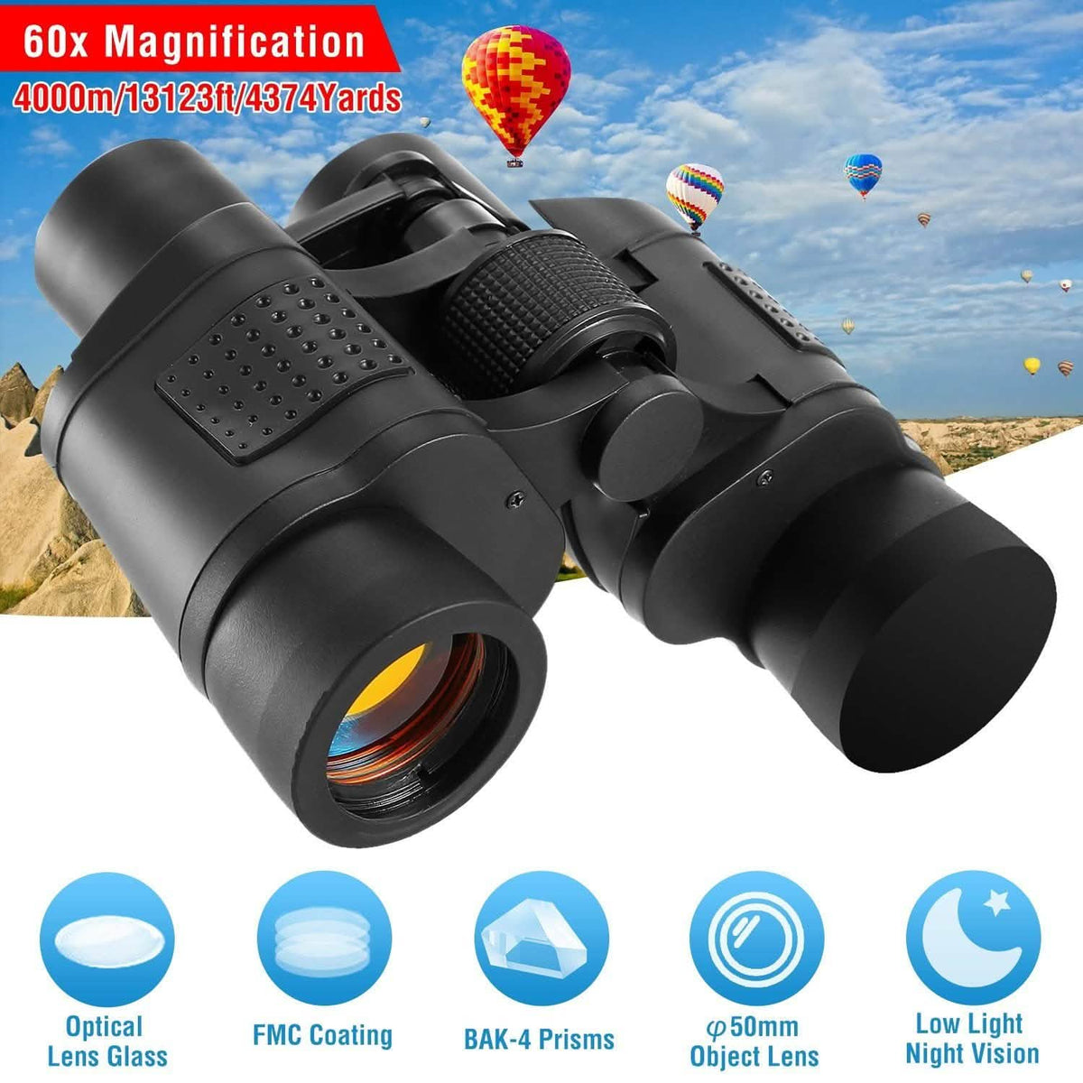 Portable HD Binoculars with Shoulder Strap Bag Outdoor Recreation - Tophatter Daily Deals