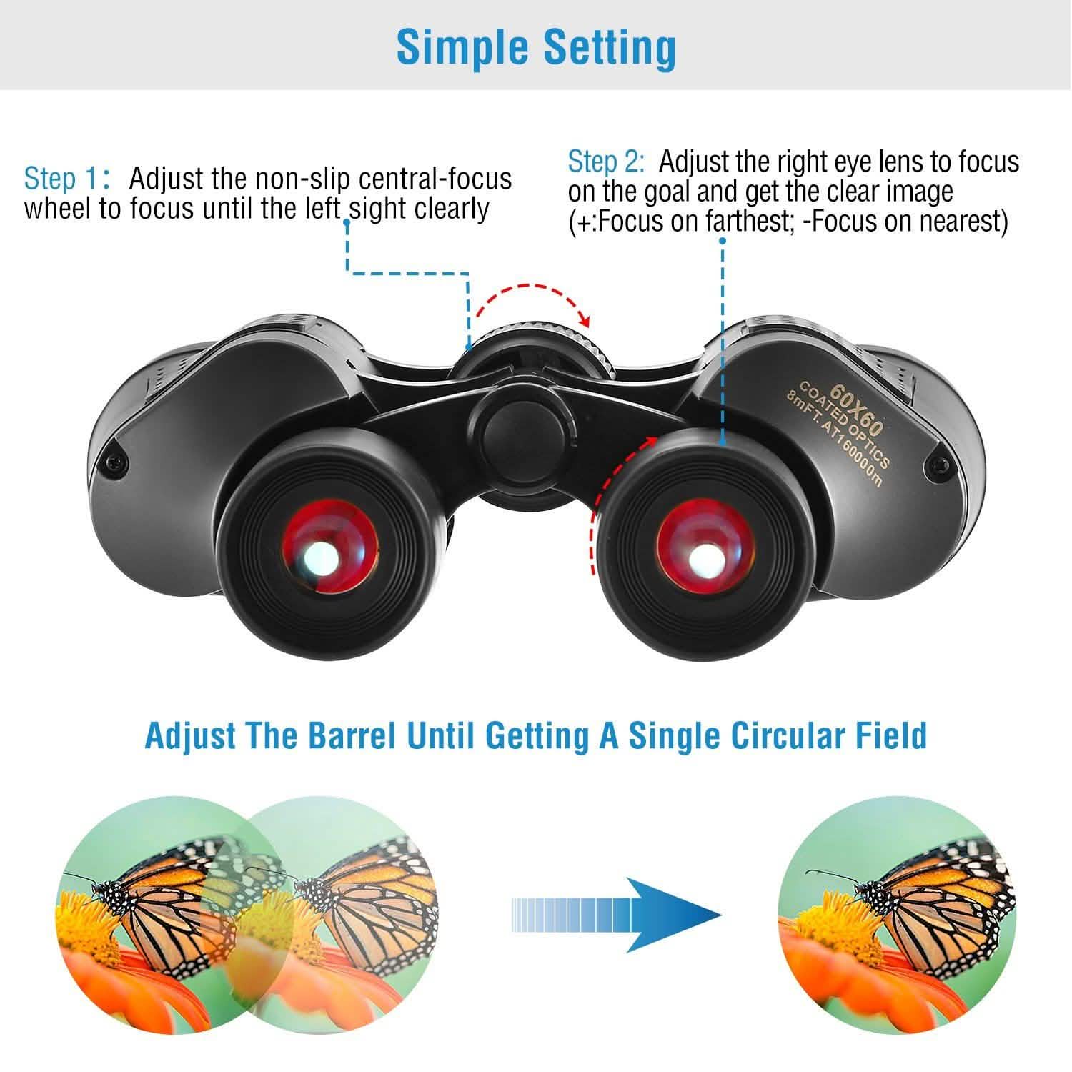 Portable HD Binoculars with Shoulder Strap Bag Outdoor Recreation - Tophatter Daily Deals