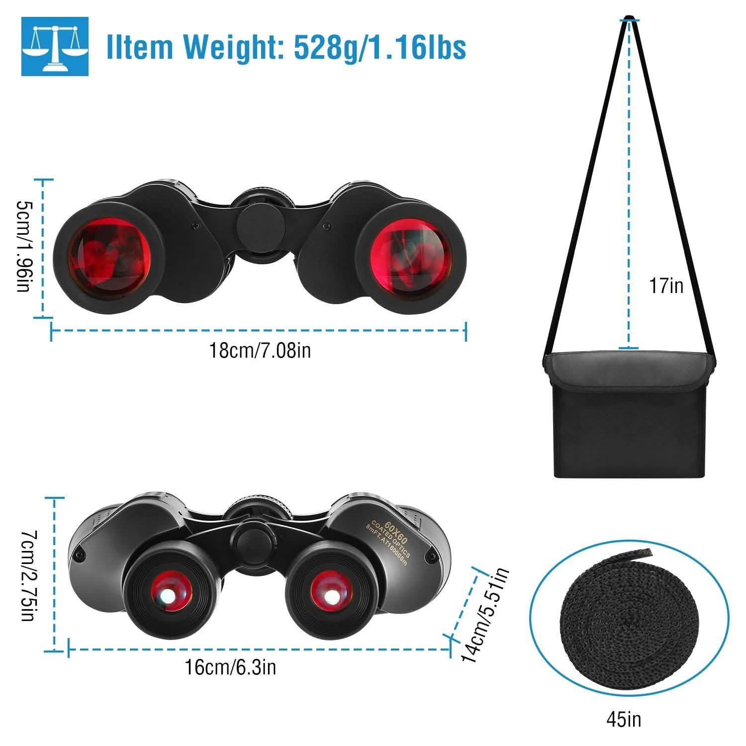 Portable HD Binoculars with Shoulder Strap Bag Outdoor Recreation - Tophatter Daily Deals