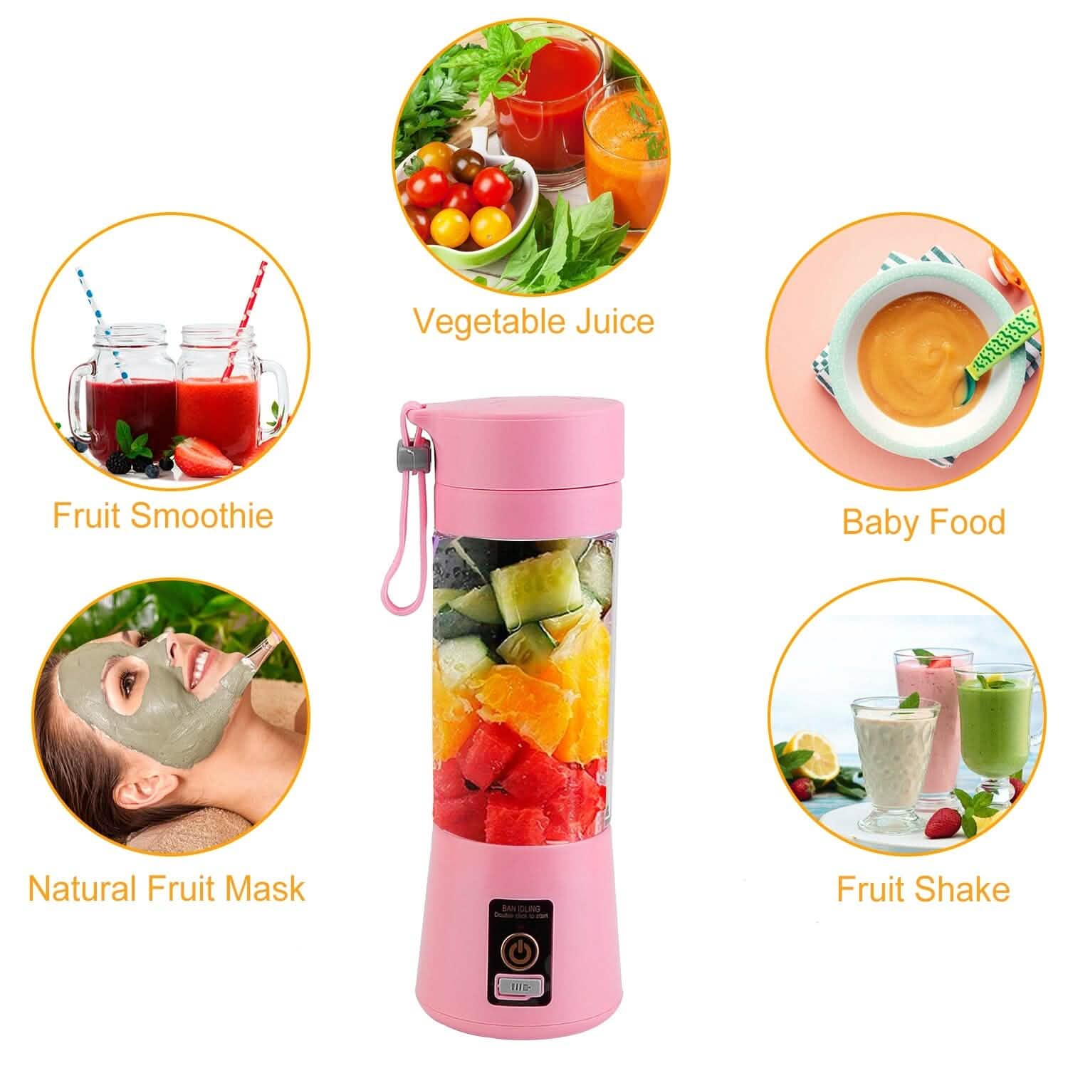Portable Juicer Blender USB Rechargeable Kitchen Tools & Gadgets - Tophatter Daily Deals