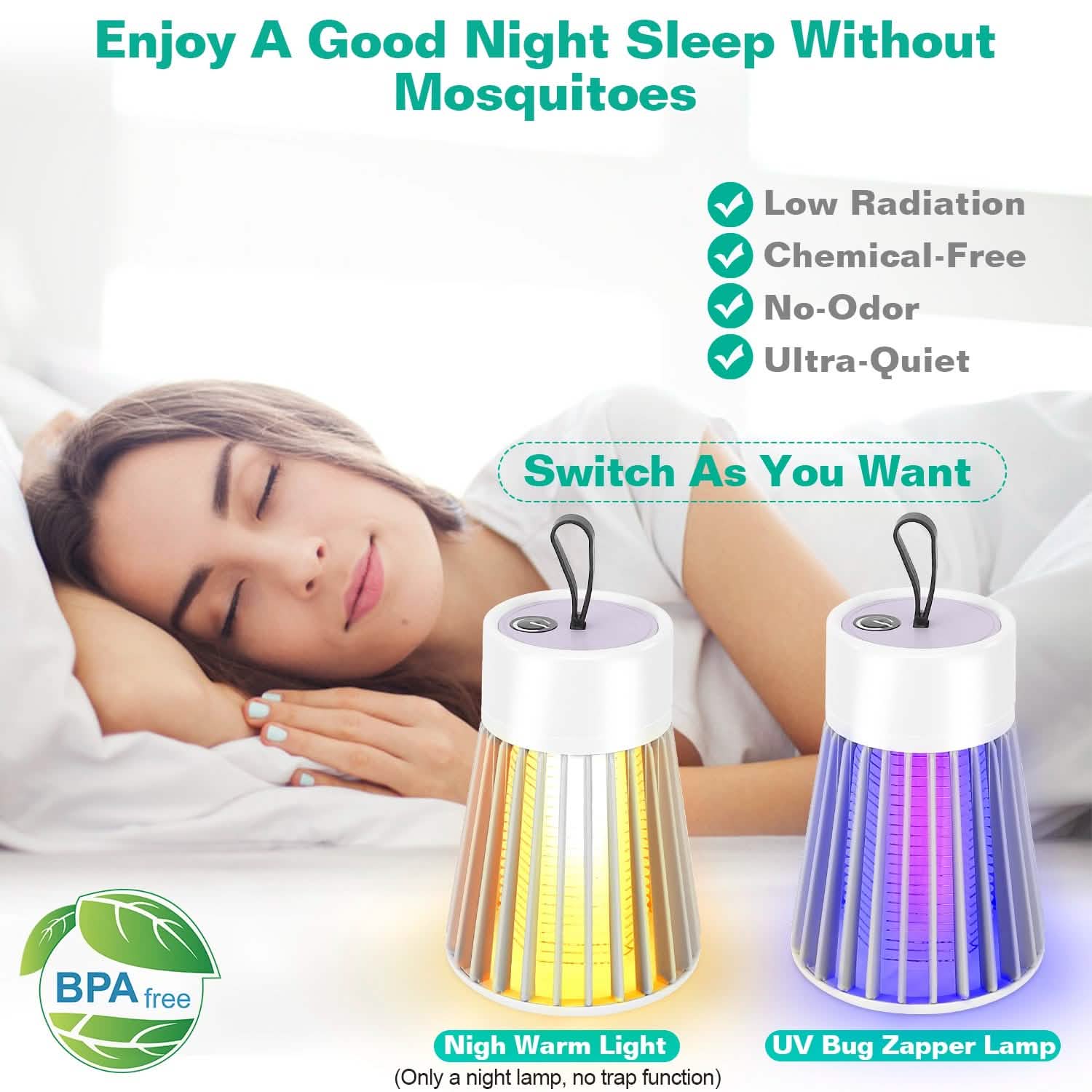 Portable LED Electric Bug Zapper Mosquito Insect Killer Lamp Pest Control - Tophatter Daily Deals