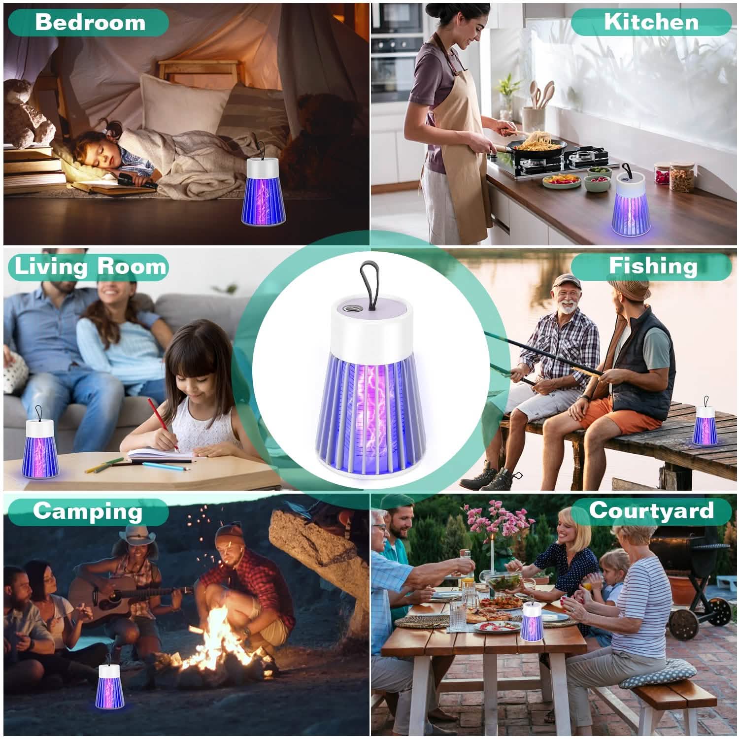 Portable LED Electric Bug Zapper Mosquito Insect Killer Lamp Pest Control - Tophatter Daily Deals