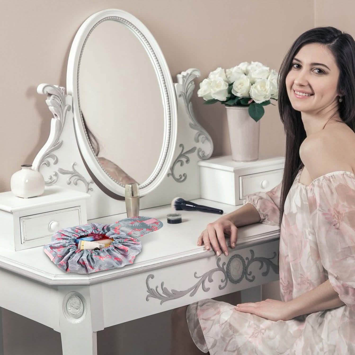 Portable Makeup Bag Drawstring Cosmetic Bag Beauty & Personal Care - Tophatter Daily Deals