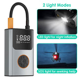 Portable Mini Tire Inflator with Digital Display LED Light Automotive - Tophatter Daily Deals