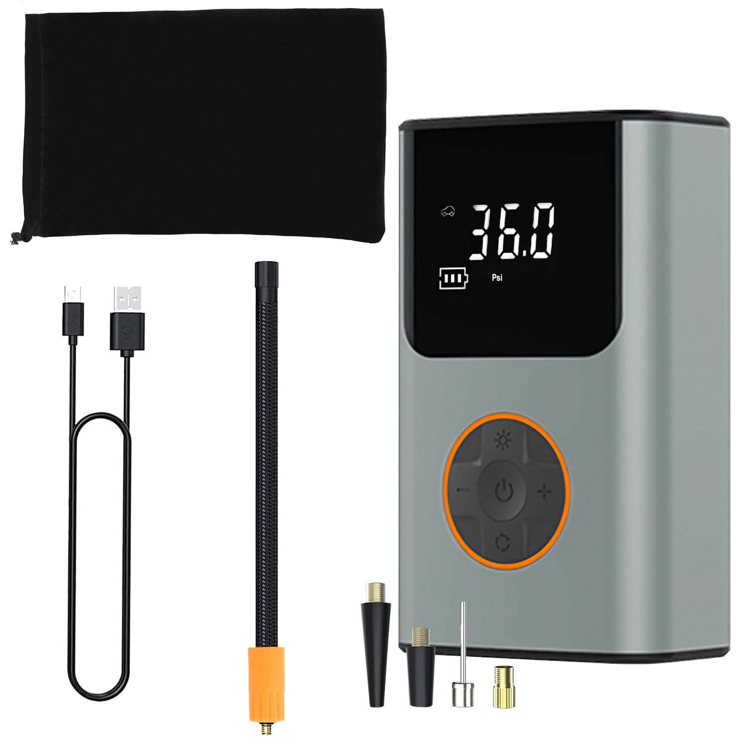 Portable Mini Tire Inflator with Digital Display LED Light Automotive - Tophatter Daily Deals