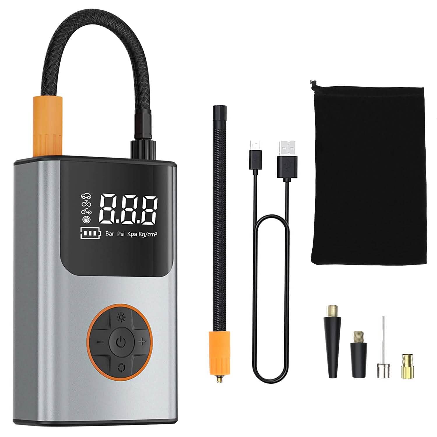 Portable Mini Tire Inflator with Digital Display LED Light Automotive - Tophatter Daily Deals