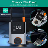 Portable Mini Tire Inflator with Digital Display LED Light Automotive - Tophatter Daily Deals