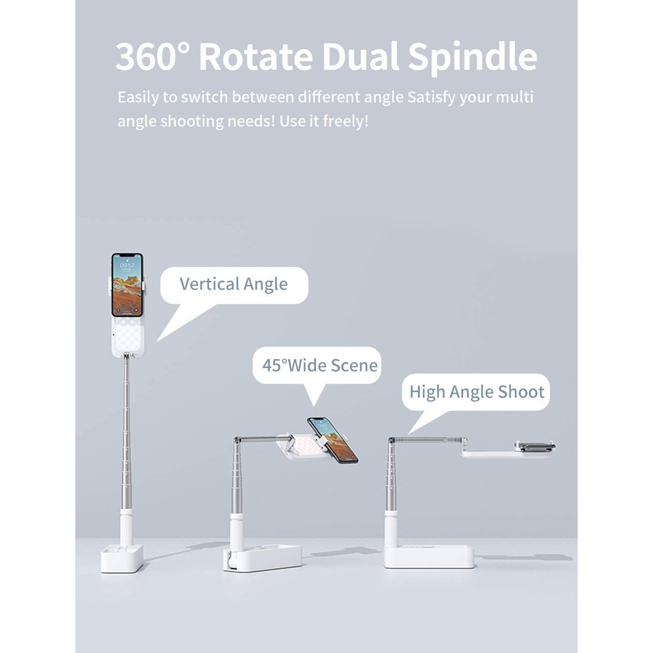 Portable Phone Holder with LED Dimmable Light Phone Holder - Tophatter Daily Deals