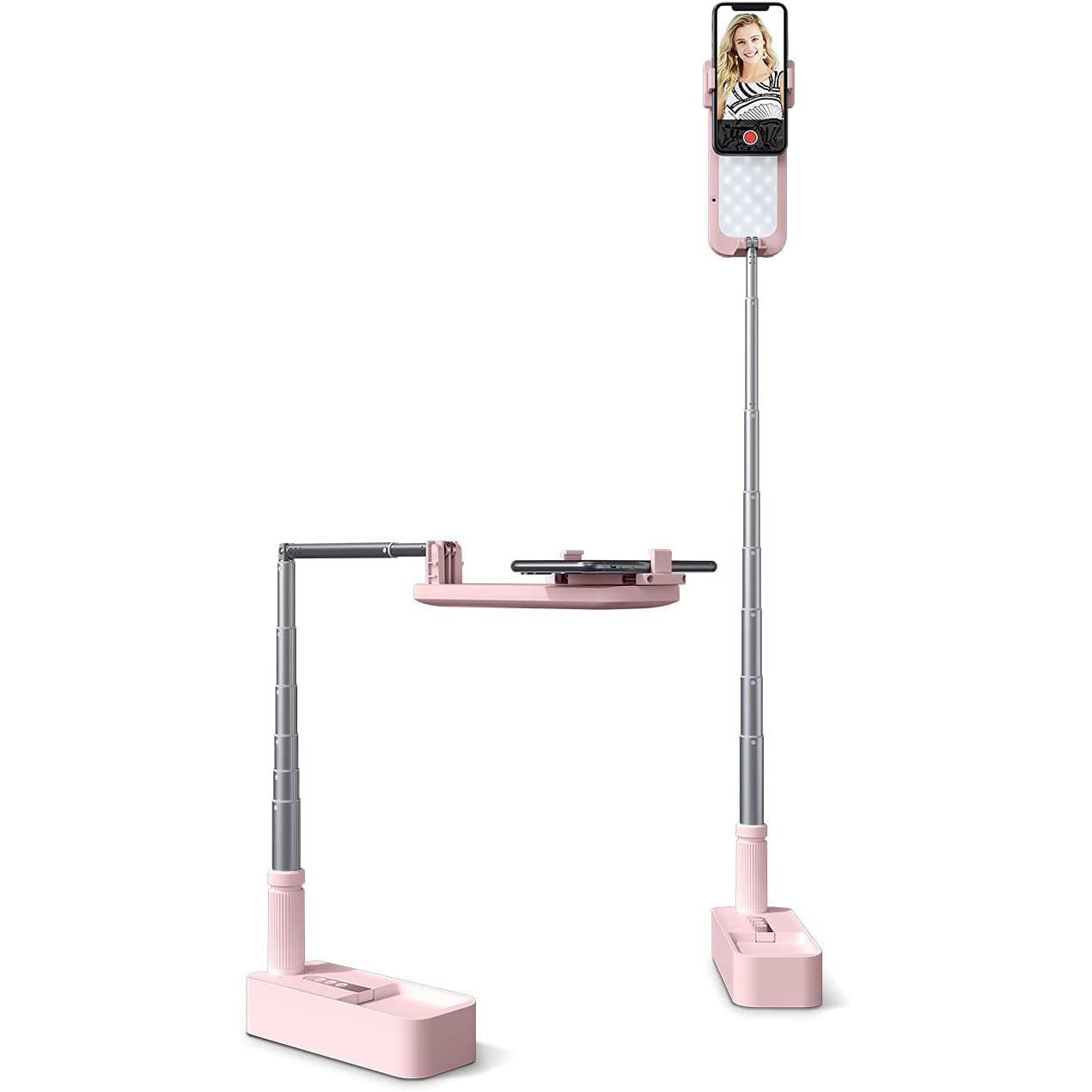 Portable Phone Holder with LED Dimmable Light Pink Phone Holder - Tophatter Daily Deals