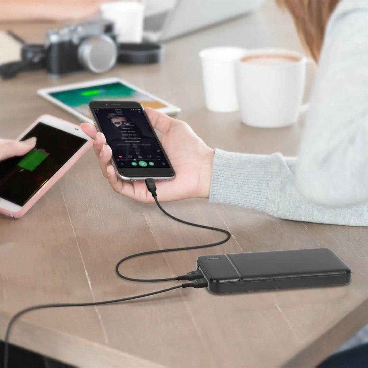 Portable Power Bank Phone Charger with 1 Micro USB Cable Phone Chargers - Tophatter Daily Deals