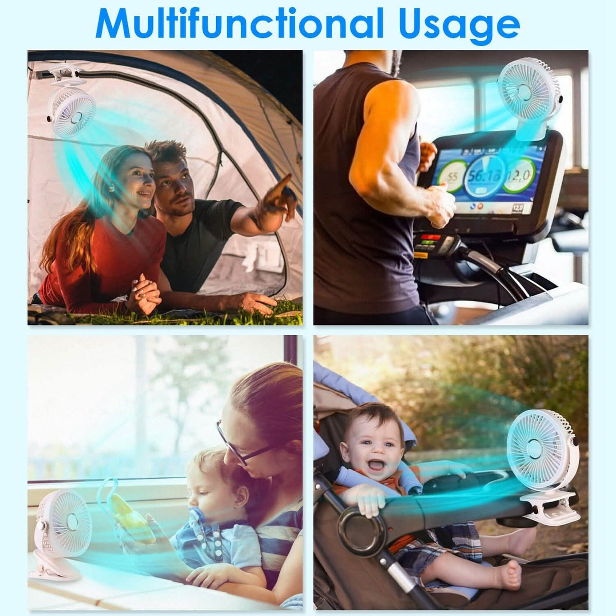 Portable Quiet Rechargeable Clip-On Fan Household Appliances - Tophatter Daily Deals