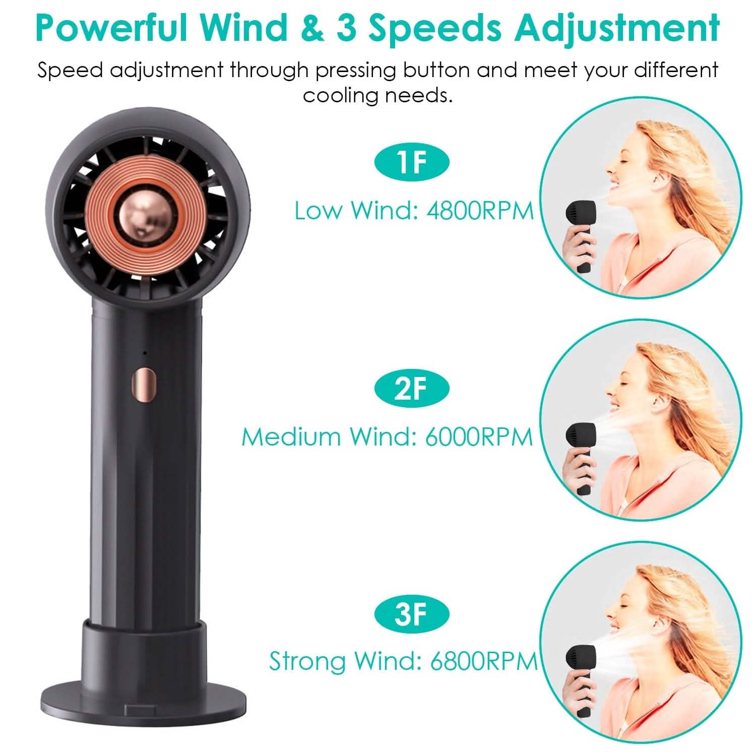 Portable Rechargeable Handheld Fan Household Appliances - Tophatter Daily Deals