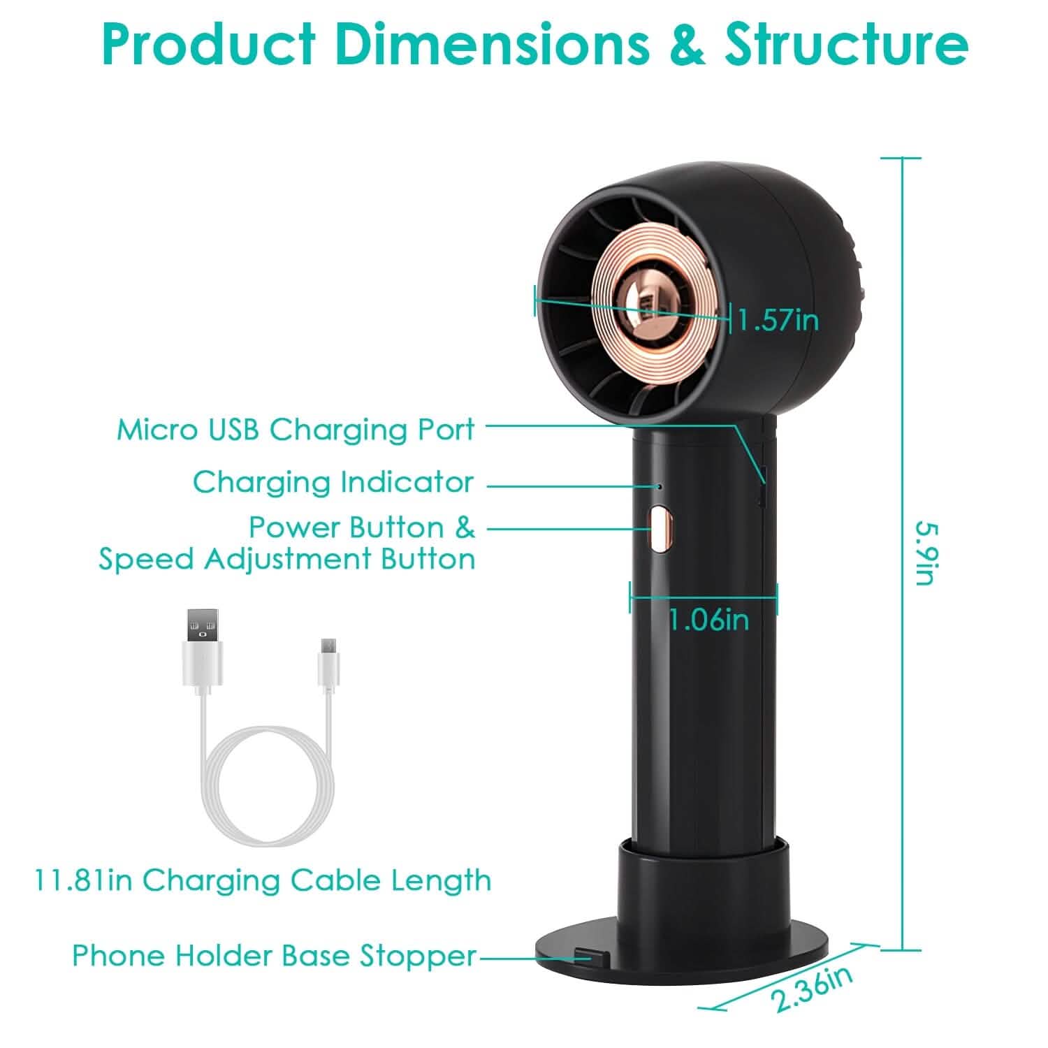 Portable Rechargeable Handheld Fan Household Appliances - Tophatter Daily Deals