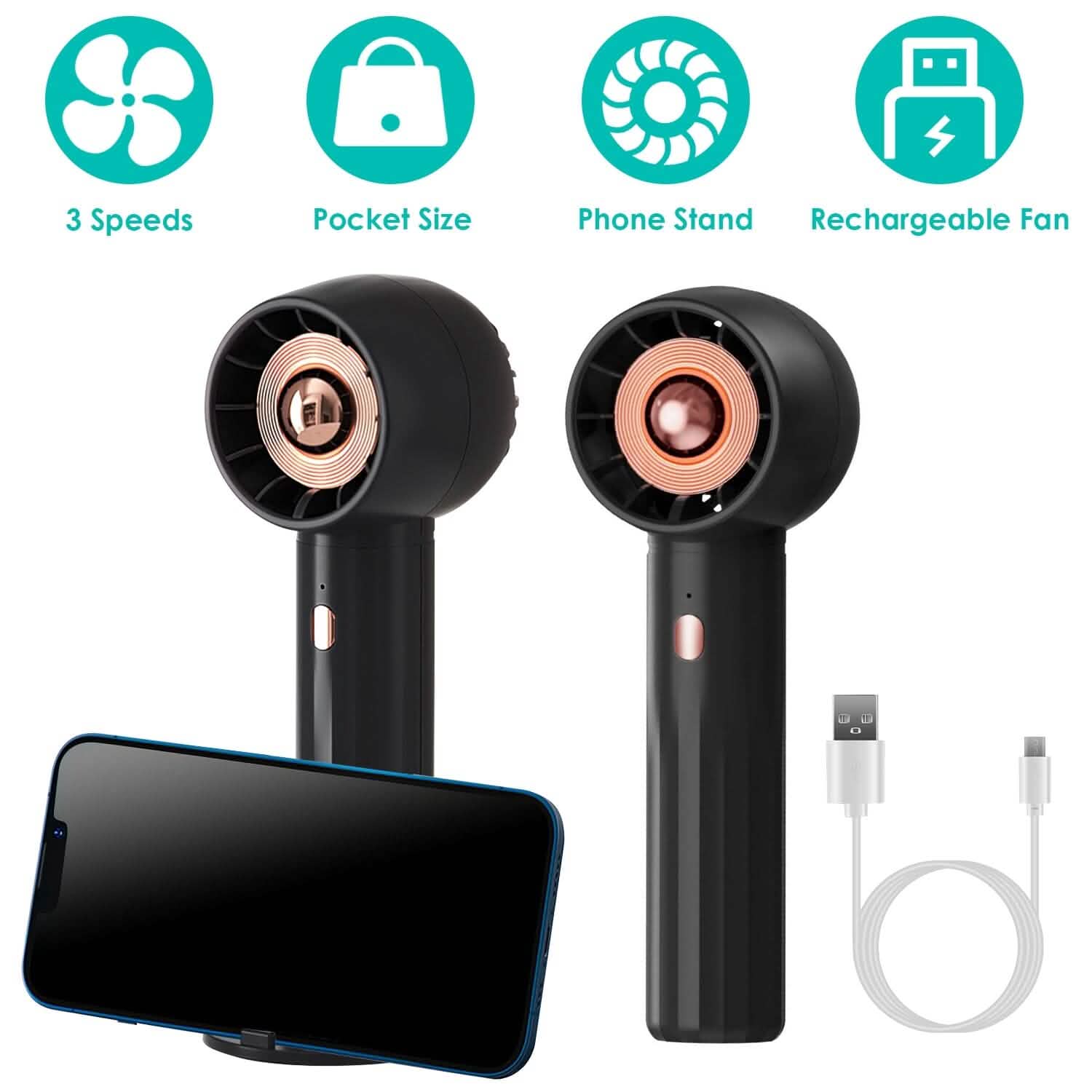 Portable Rechargeable Handheld Fan Household Appliances - Tophatter Daily Deals