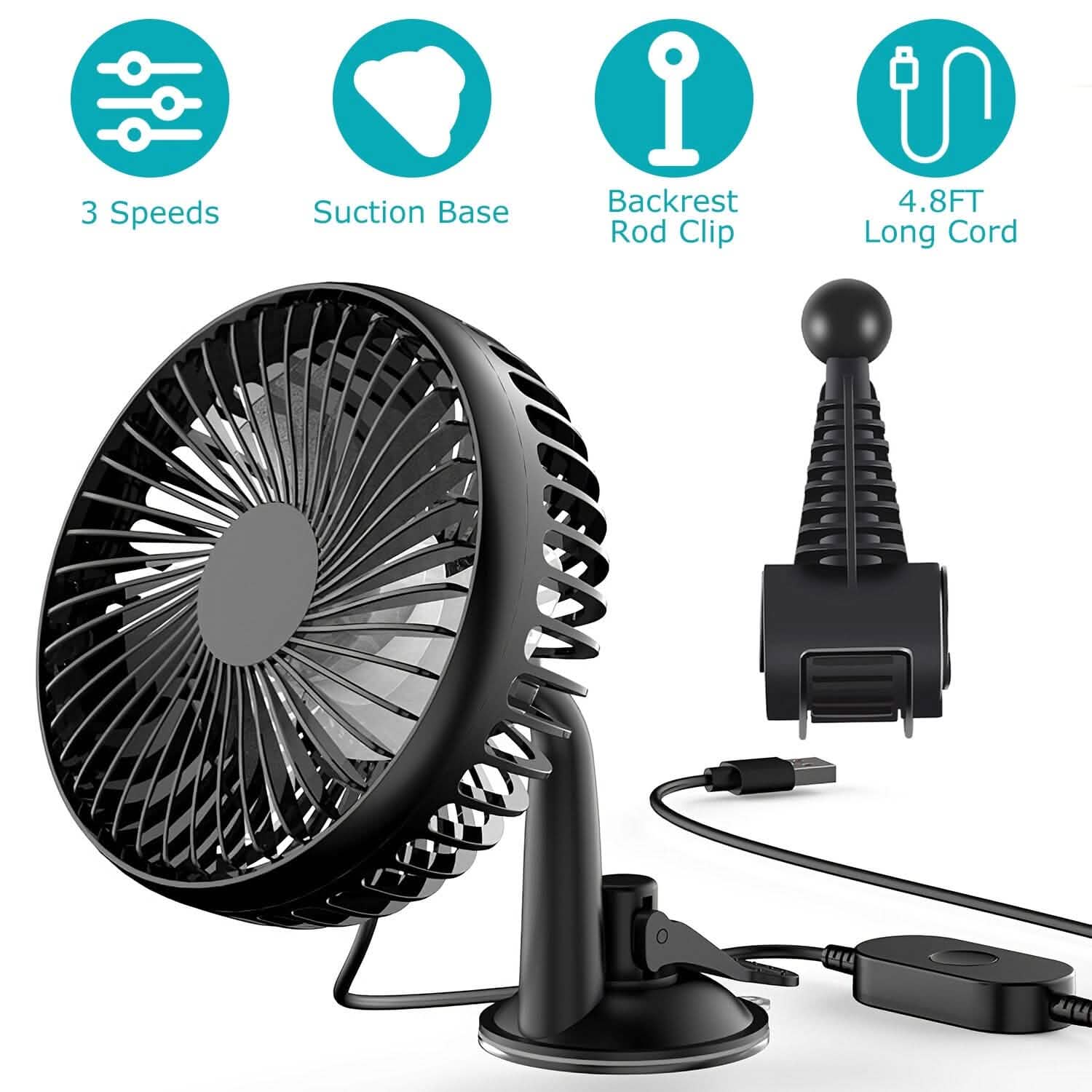 Portable Rotatable Car Cooling Fan Automotive - Tophatter Daily Deals