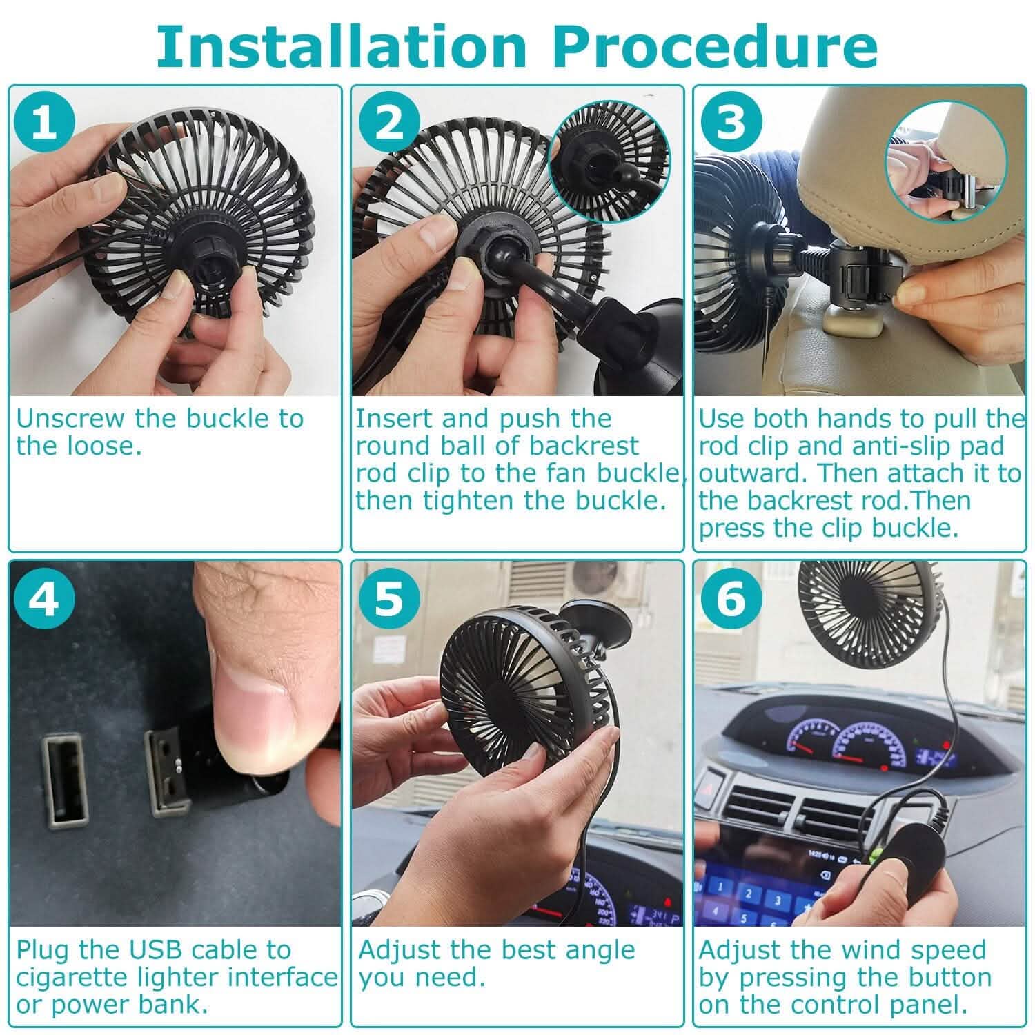 Portable Rotatable Car Cooling Fan Automotive - Tophatter Daily Deals