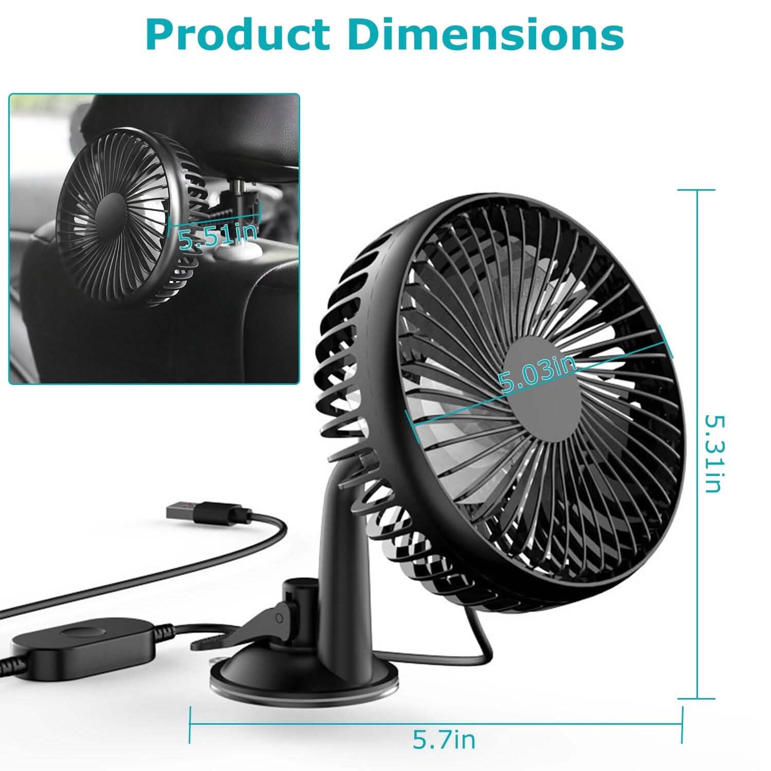 Portable Rotatable Car Cooling Fan Automotive - Tophatter Daily Deals