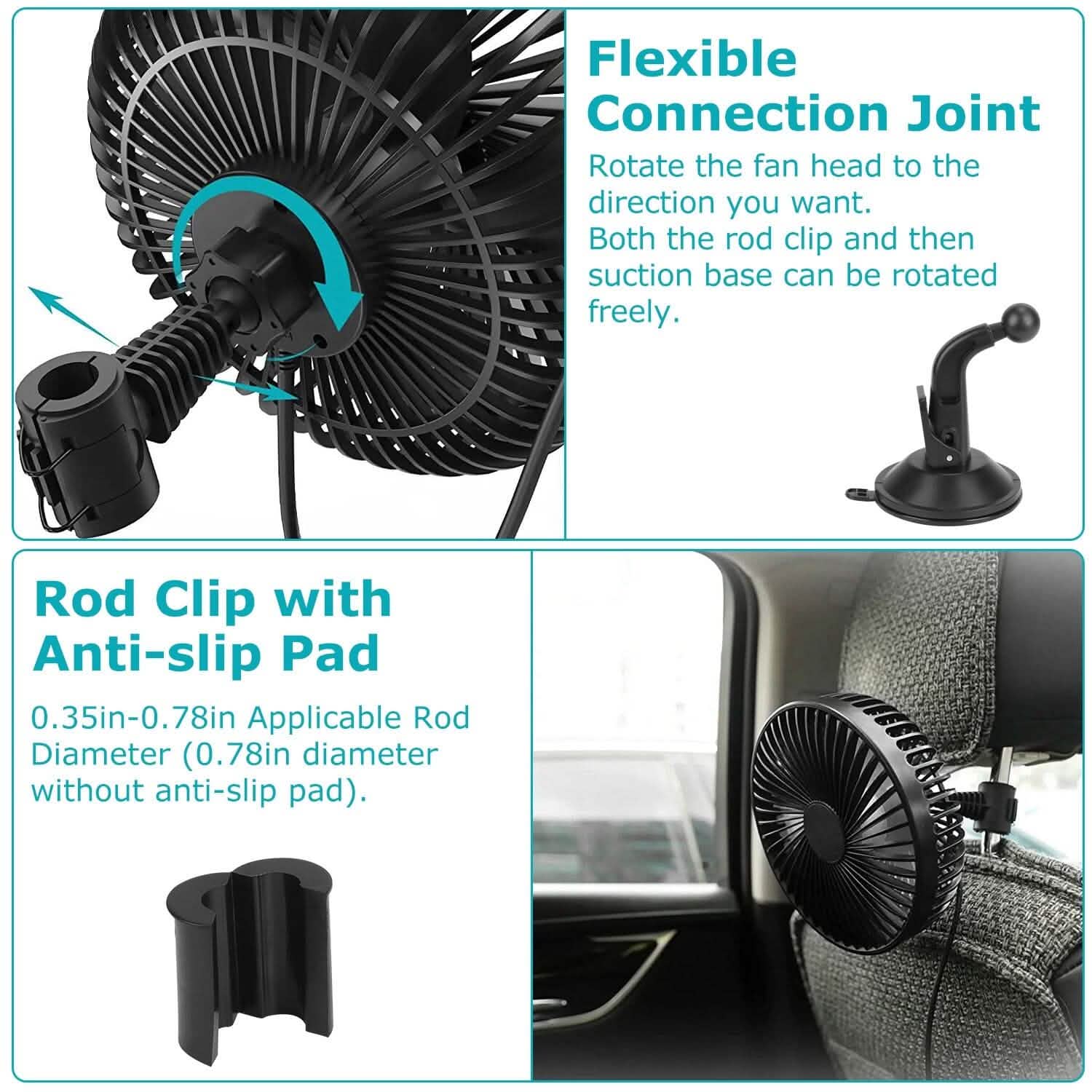 Portable Rotatable Car Cooling Fan Automotive - Tophatter Daily Deals