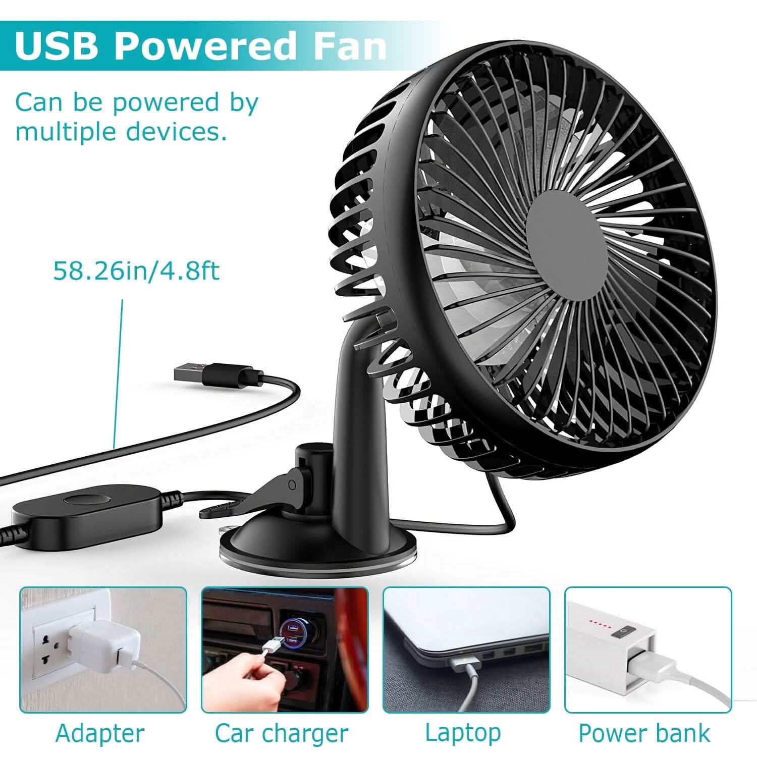 Portable Rotatable Car Cooling Fan Automotive - Tophatter Daily Deals