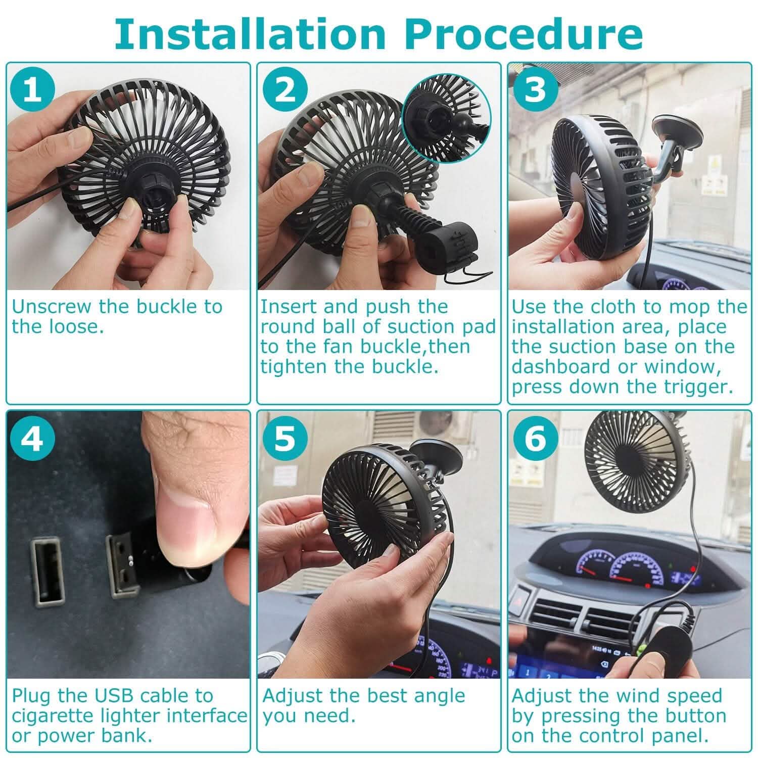 Portable Rotatable Car Cooling Fan Automotive - Tophatter Daily Deals