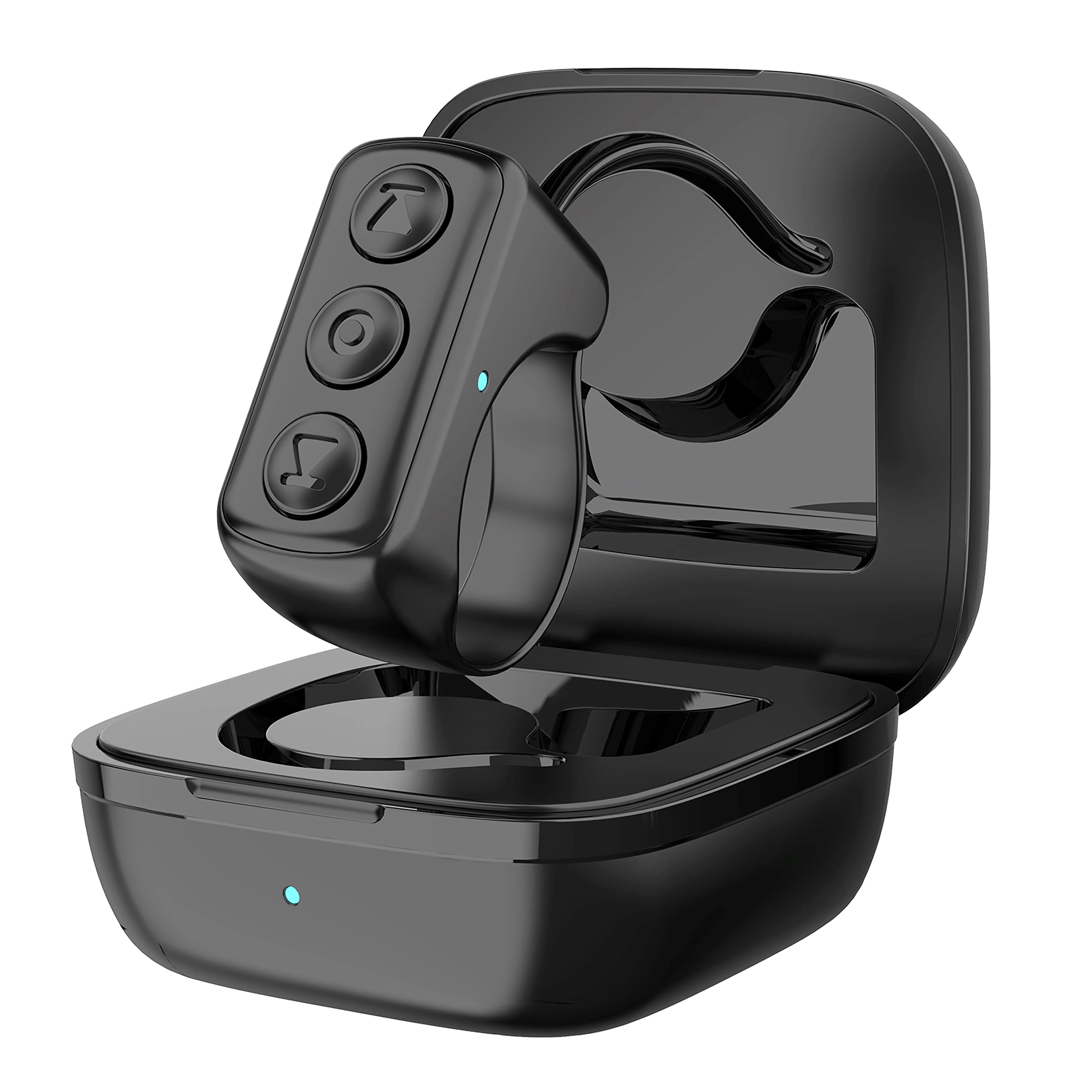 Portable Selfie Timer Bluetooth Remote Control Finger Ring Black Remote Control - Tophatter Daily Deals