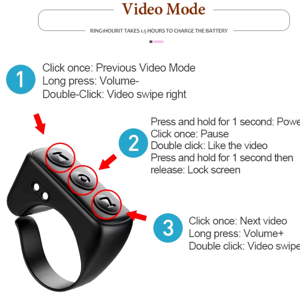 Portable Selfie Timer Bluetooth Remote Control Finger Ring Remote Control - Tophatter Daily Deals