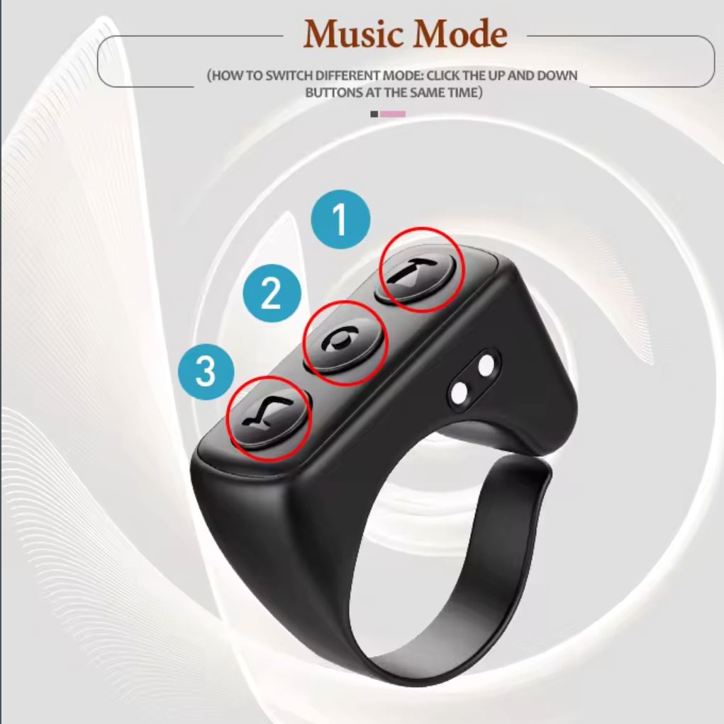 Portable Selfie Timer Bluetooth Remote Control Finger Ring Remote Control - Tophatter Daily Deals