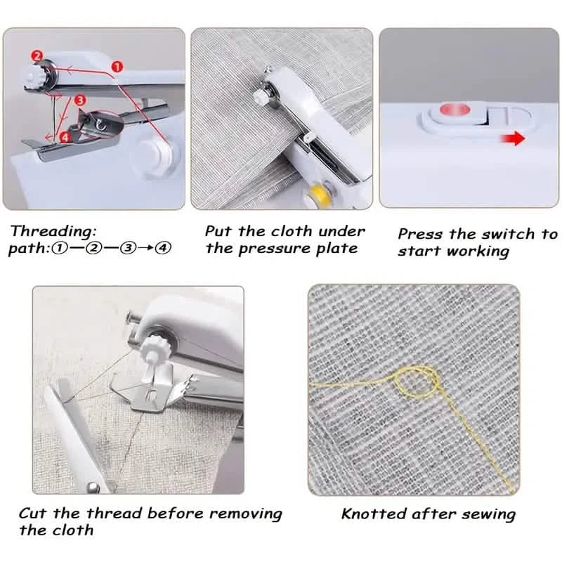 Portable Sewing Machine Quick Handheld Stitch Tool Household Appliances - Tophatter Daily Deals