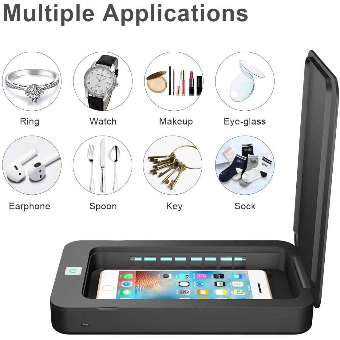 Portable Smart Mobile Phone Cleaner Device with Aromatherapy Function Face Masks & PPE - Tophatter Daily Deals