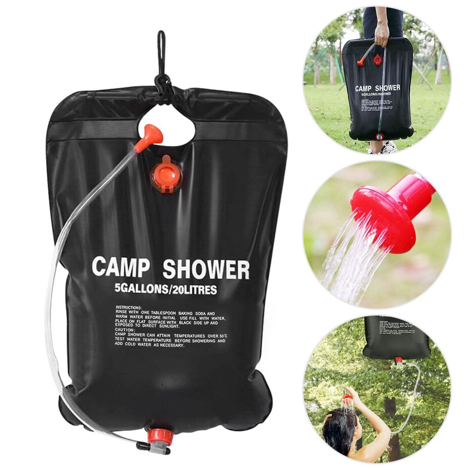 Portable Solar Heated Shower Bag Outdoor Recreation - Tophatter Daily Deals