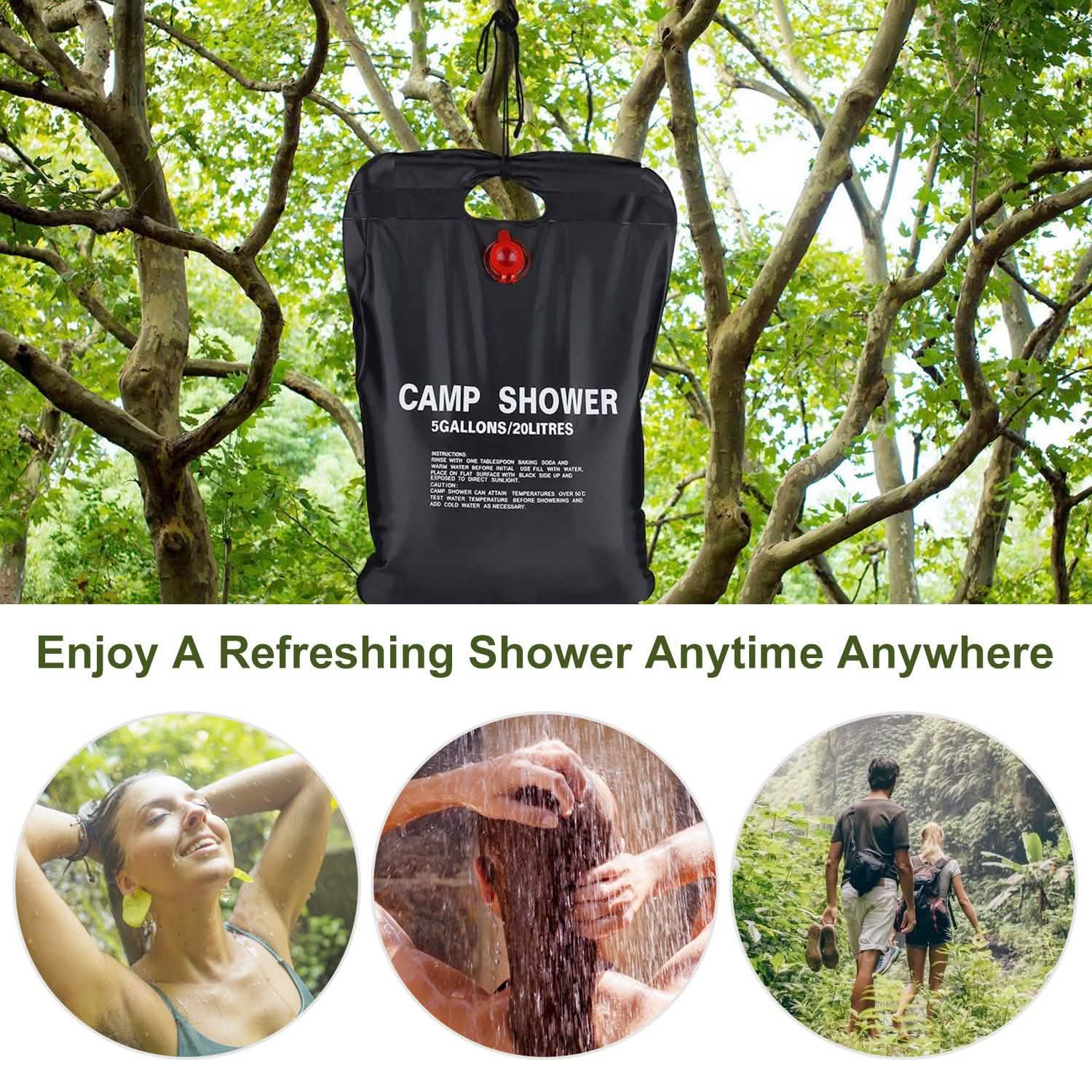 Portable Solar Heated Shower Bag Outdoor Recreation - Tophatter Daily Deals