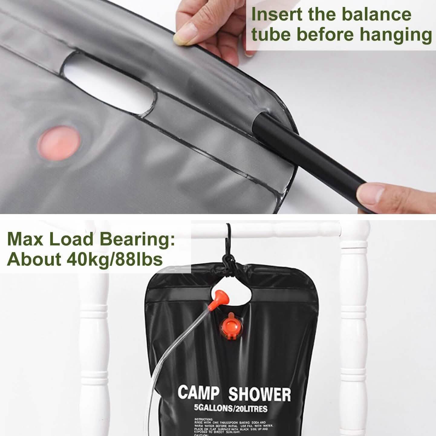 Portable Solar Heated Shower Bag Outdoor Recreation - Tophatter Daily Deals