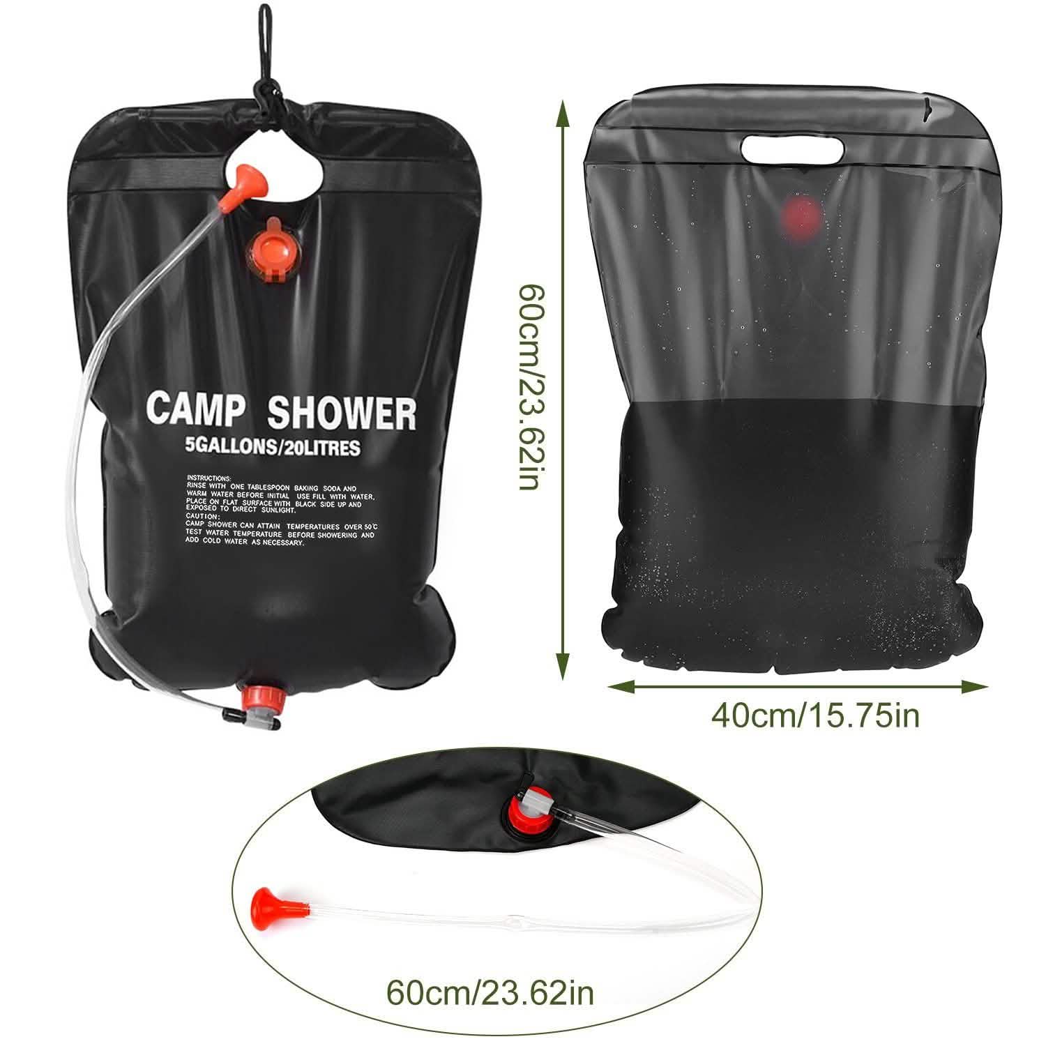 Portable Solar Heated Shower Bag Outdoor Recreation - Tophatter Daily Deals