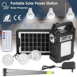 Portable Solar Power Station with Flashlight and 3 Lighting Bulbs Outdoor Recreation - Tophatter Daily Deals