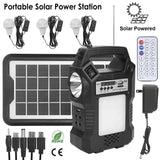 Portable Solar Power Station with Flashlight and 3 Lighting Bulbs Outdoor Recreation - Tophatter Daily Deals
