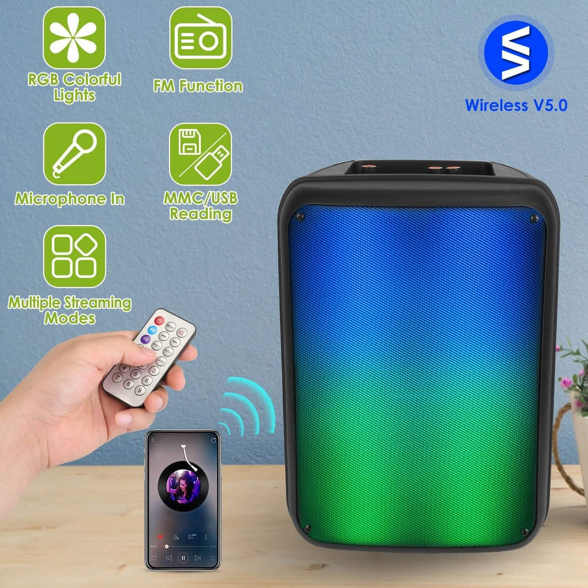 Portable Wireless Party Speaker Speakers - Tophatter Daily Deals