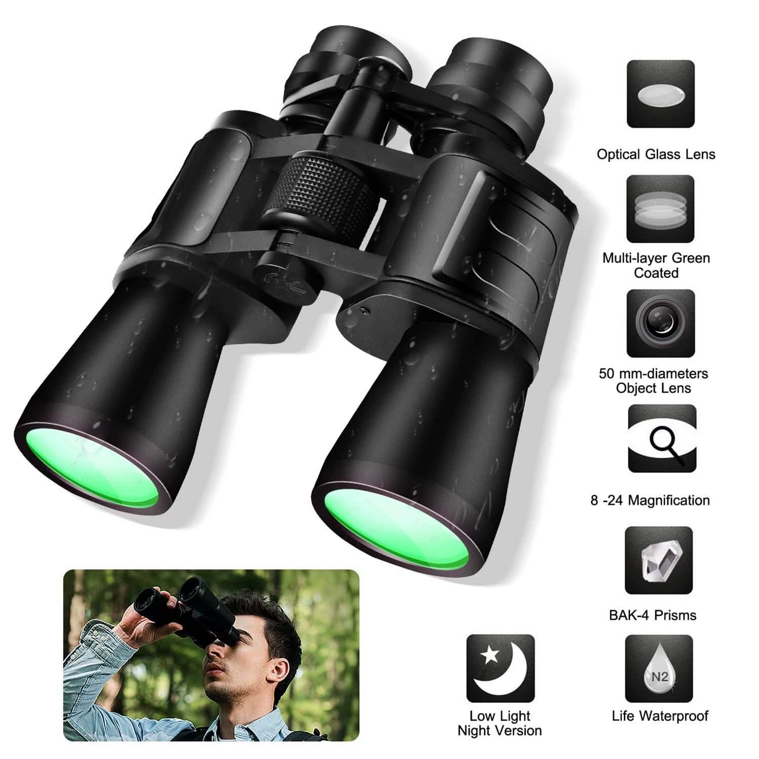 Portable Zoom Binoculars with FMC Lens Outdoor Recreation - Tophatter Daily Deals