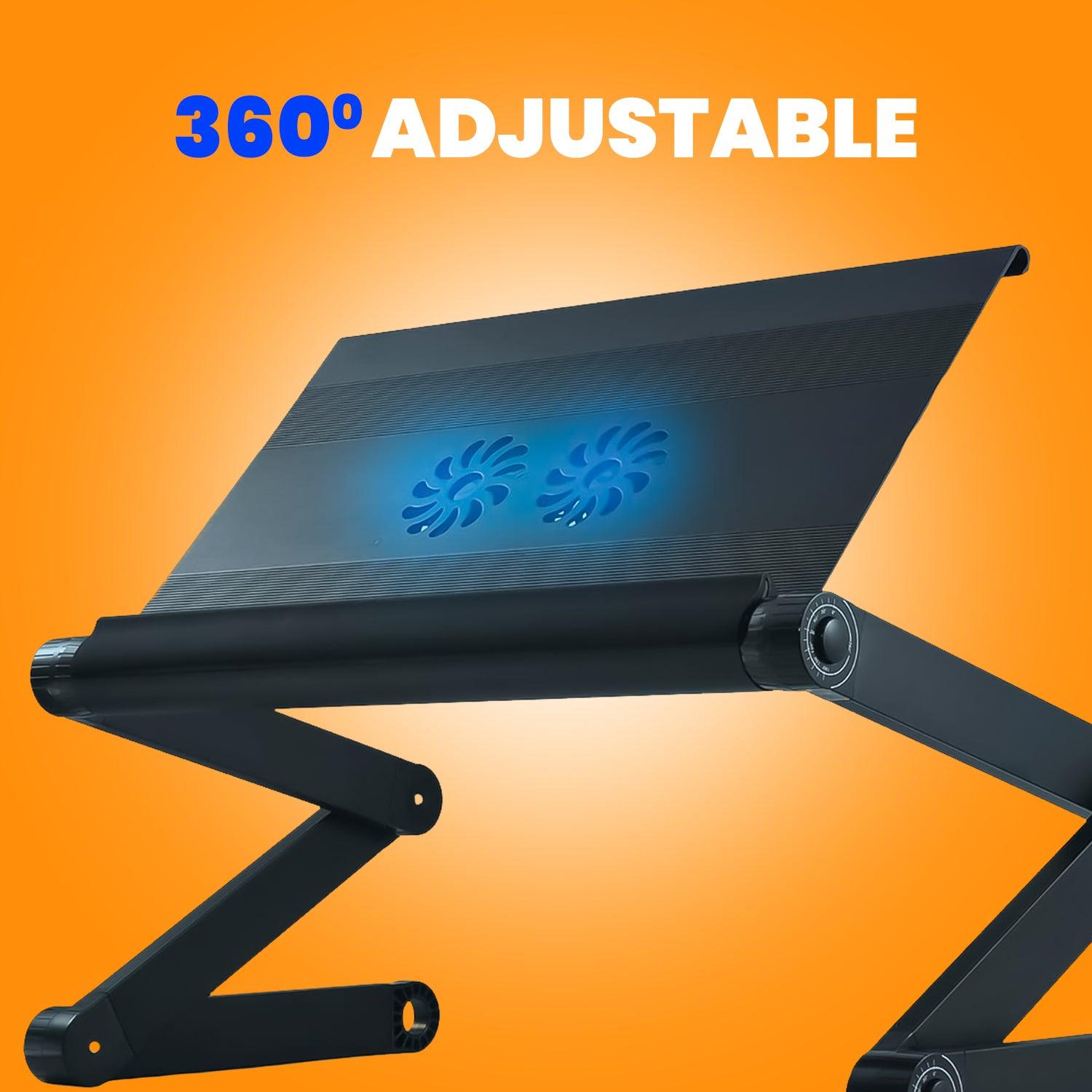 Laptop Stands Portable - Folding Laptop Desk Table Bed Adjustable Portable Stand Tray Furniture With Fan Accessories - Tophatter Daily Deals