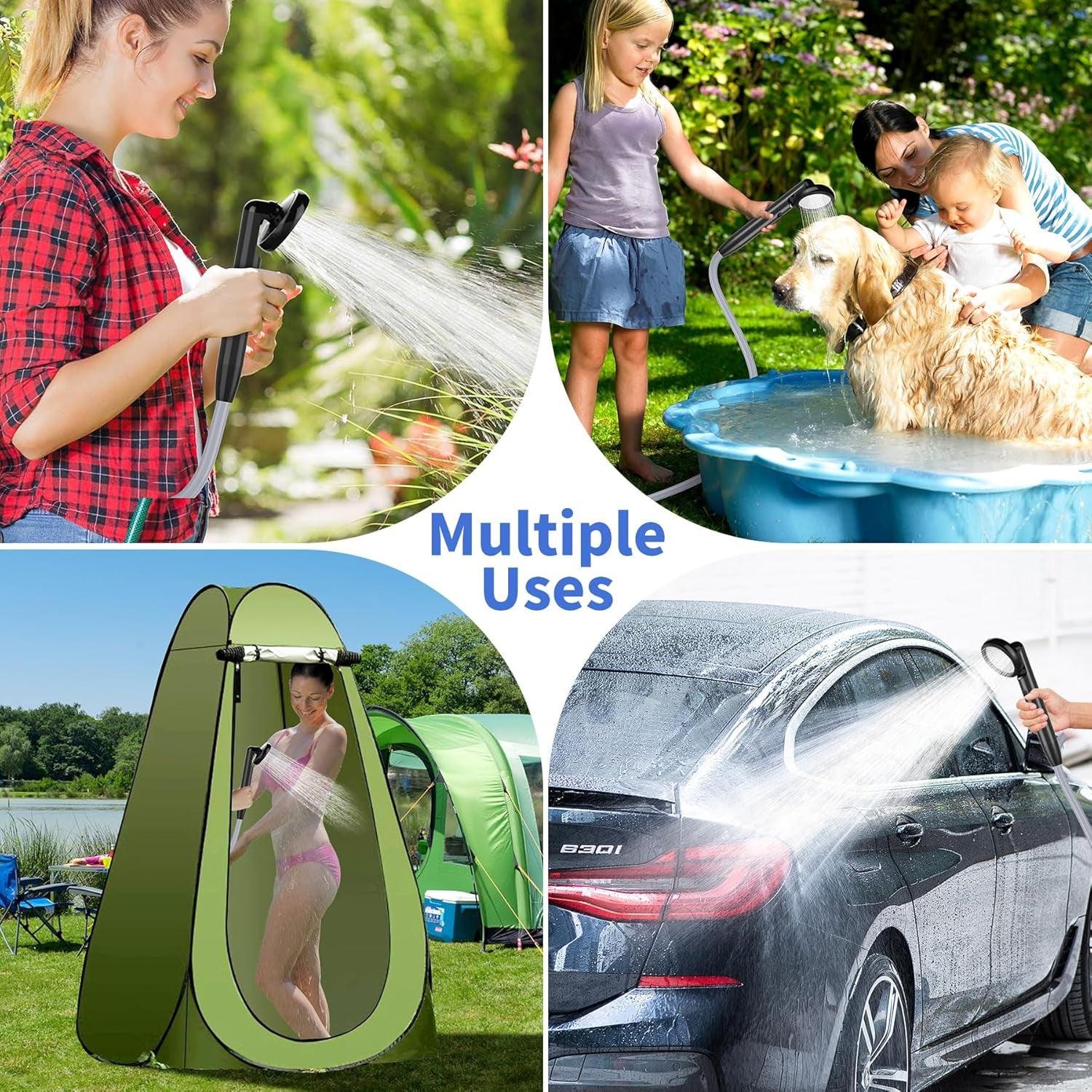 Rechargeable Camping Shower - 4000mAh Portable Electric Shower Pet Shower Home - Tophatter Daily Deals