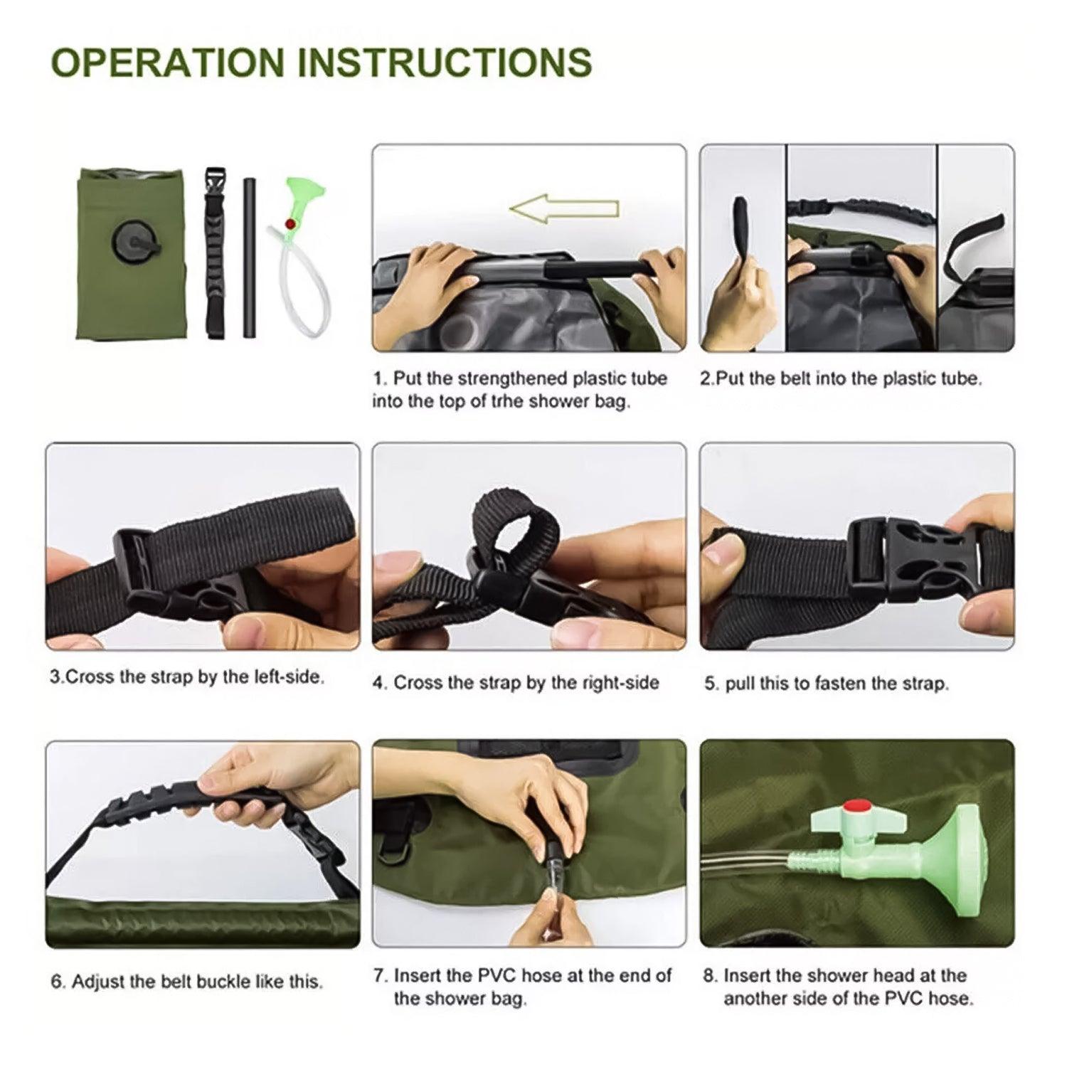 Solar Power Camping Shower - Portable Shower Camping Hiking Solar Shower Bag Outdoor Heating Bathing Shower Home - Tophatter Daily Deals