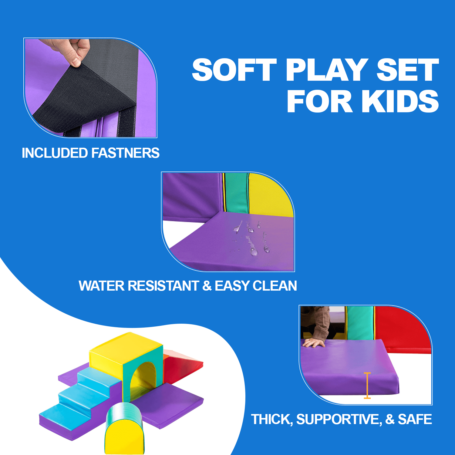 Soft Play Climbing Blocks - 4-Piece Soft Play Set Baby Foam Climber Block for Toddler Baby & Toddler - Tophatter Daily Deals