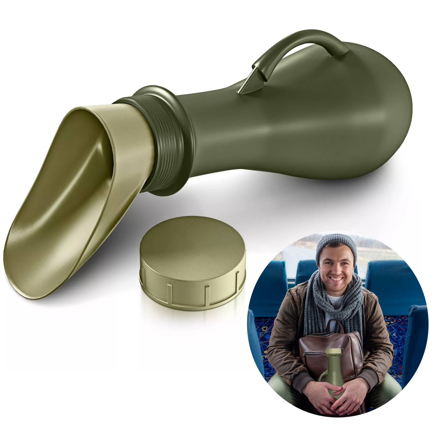 Portable Urinal Bottle – Travel Wee Bottle for Men & Women, Ideal for Car & Camping Sports & Outdoor - Tophatter Daily Deals