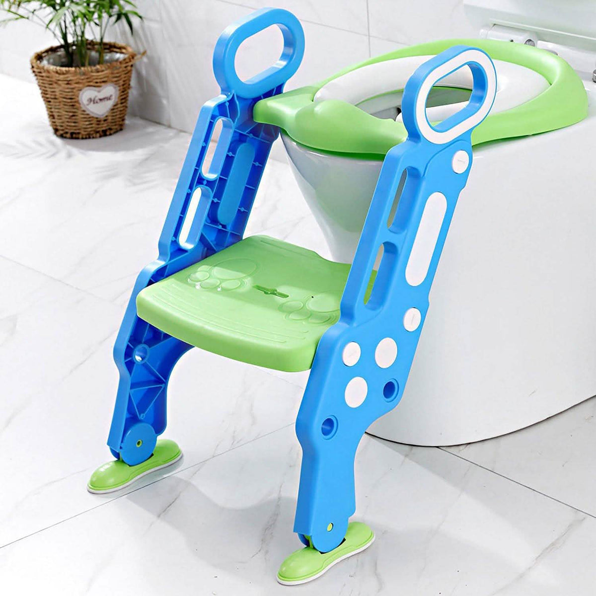 Potty Training Toilet Seat with Steps Blue Green Baby Gear - Tophatter Daily Deals